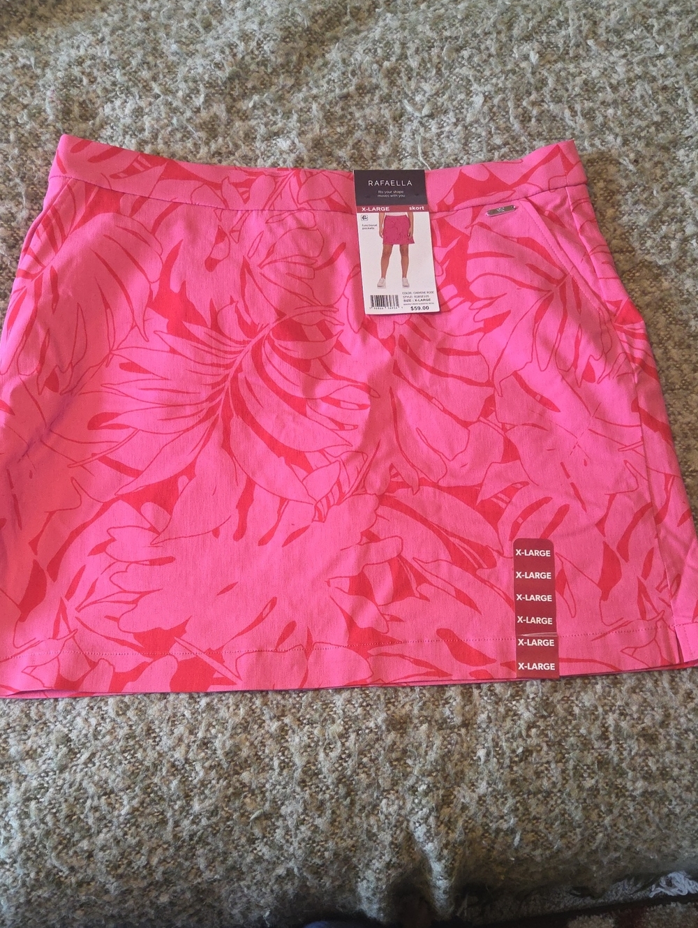 Rafaella Hot Pink Tropical Print Skort